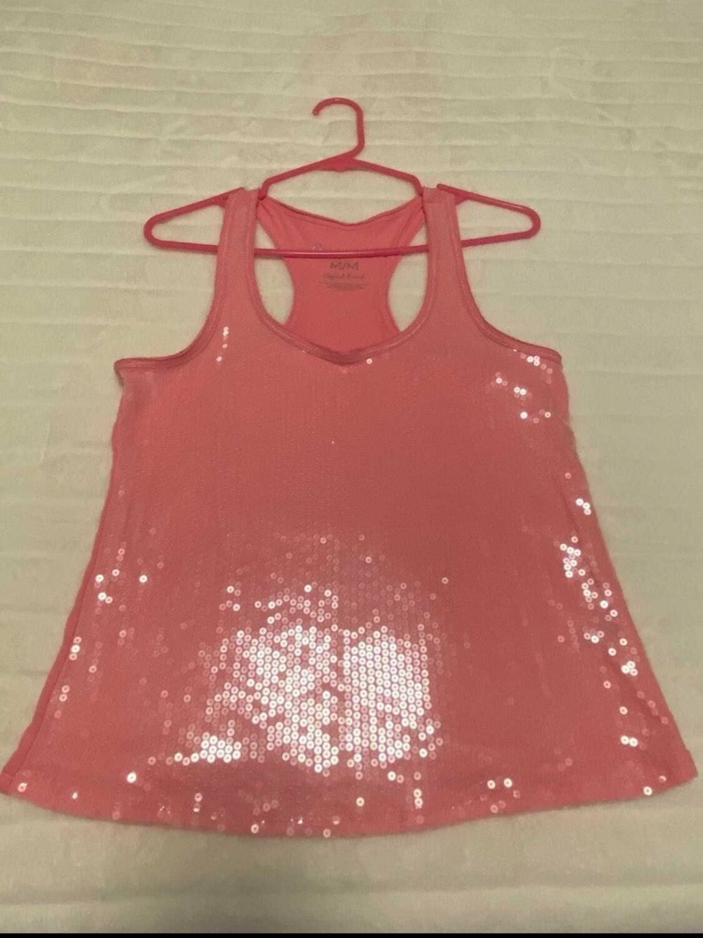 AERO Sequin Racerback Tank Top BUBBLEGUM Pink